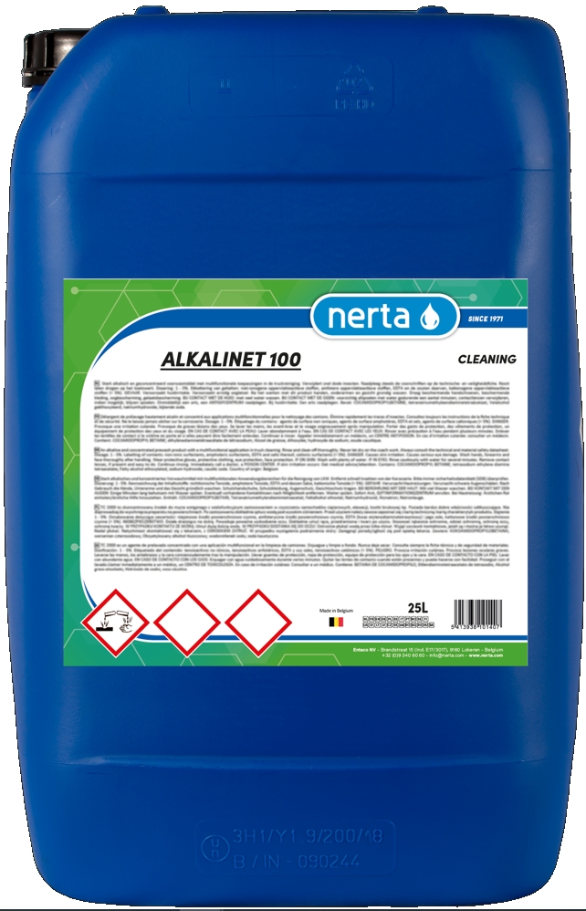 NERTA ALKALINET 100 er en sterk og superkonsentrert alkalisk skumrens med et meget bredt bruksområde.
