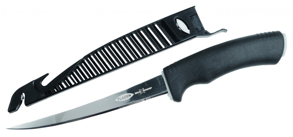 FLADEN MAXXSHARP FILÈTKNIV 15cm blad m/slire. På slire er det krok for oppheng, krok- sliper og knivsliper.